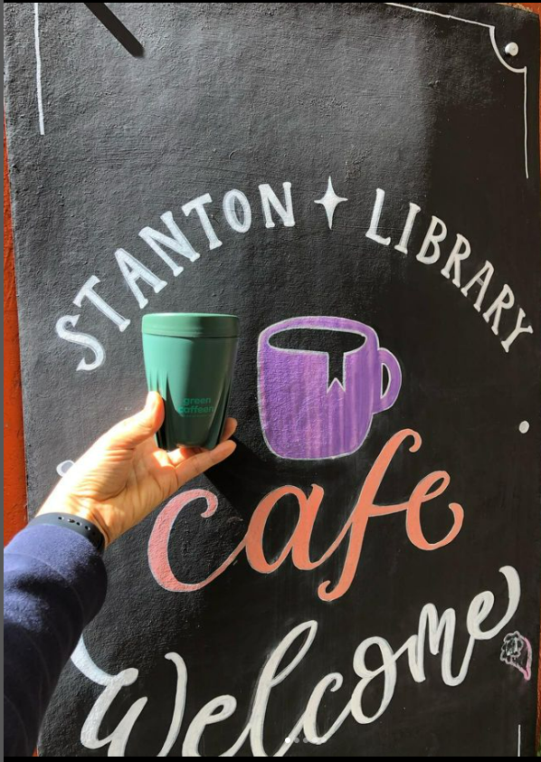 Stanton library cafe sign