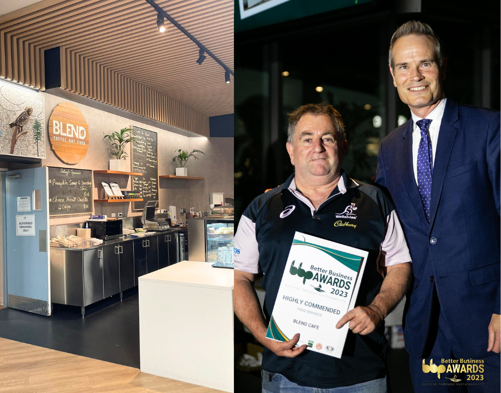 Blend Cafe Highly commended award winner with Tim James