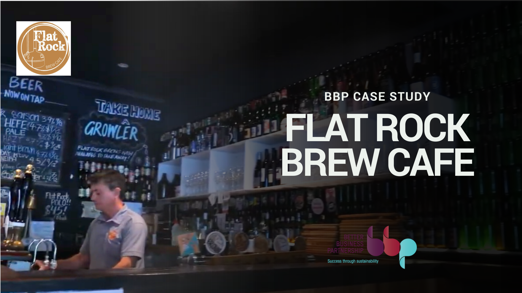 Flat Rock Brew Cafe bar with Karl