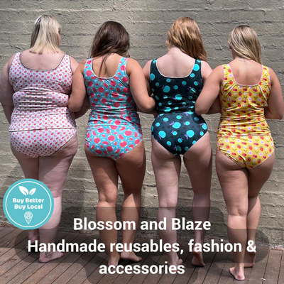 Blossom and Blaze Buy Better Buy Local 4 ladies modeling underwear